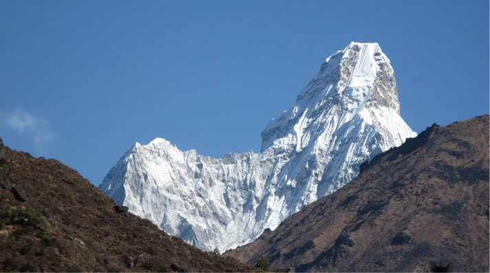 The great peak of Ama Dablam dominates en route to Everest